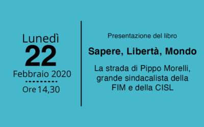 “Sapere, Libertà, Mondo. La strada di Pippo Morelli”, il 22 febbraio presentazione a Torino (e online).