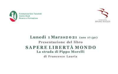 “Sapere, Libertà, Mondo. La strada di Pippo Morelli”. Presentazione online il 1 marzo.
