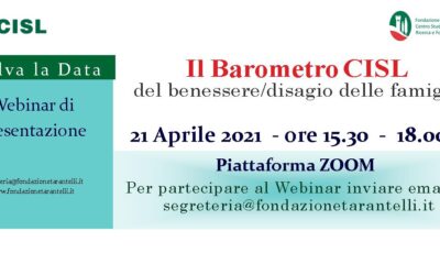 Presentazione dell’edizione di  Aprile “del Barometro Cisl del Benessere/disagio delle famiglie”