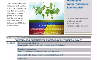 GOVERNARE IL CAMBIAMENTO: IL FUTURO O È SOSTENIBILE, O NON È – Webinar 27 Aprile 2022 Ore 10