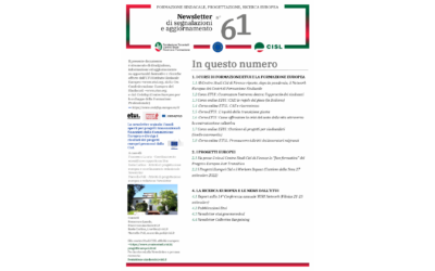 Newsletter Formazione Progettazione Ricerca Europea N°61