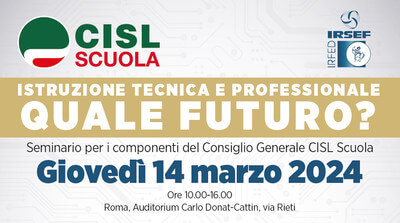Save the date 14 Marzo 2024 – Istruzione tecnica e professionale quale futuro?